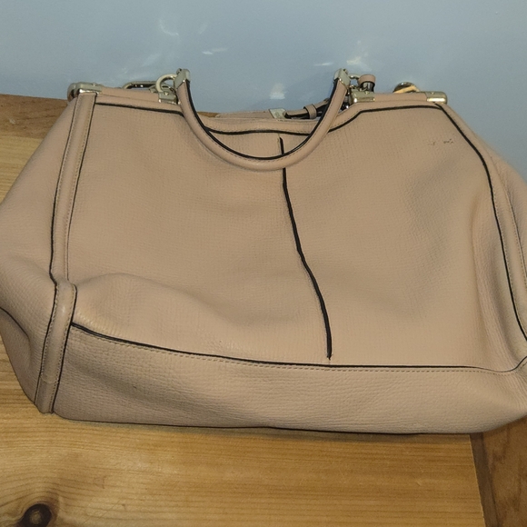 COACH Madison Caroline Peach/Nude Satchel Textured Leather Handbag Rare Retired - Picture 10 of 14